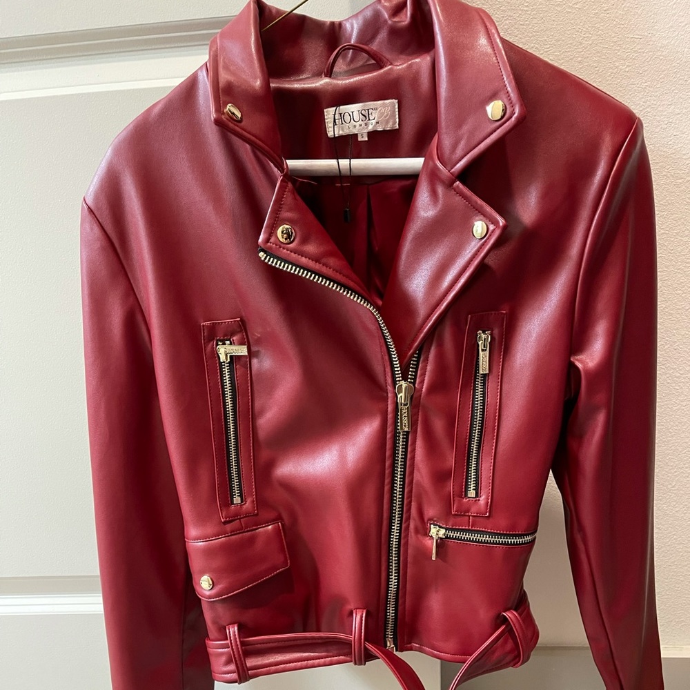 House of CB Vegan Leather Jacket New